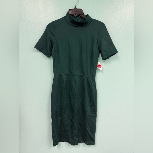 Love..ady mock neck midi dress in spruce size small - Picture 1 of 5